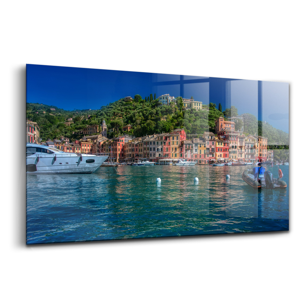 Tablou de sticlă Nave care navighează spre Portofino