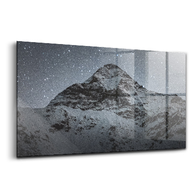 Tablou din sticlă Un munte sub o noapte înstelată