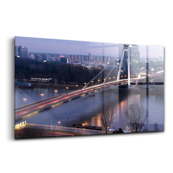 Tablou pe sticlă Podul OZN peste Dunăre din Bratislava