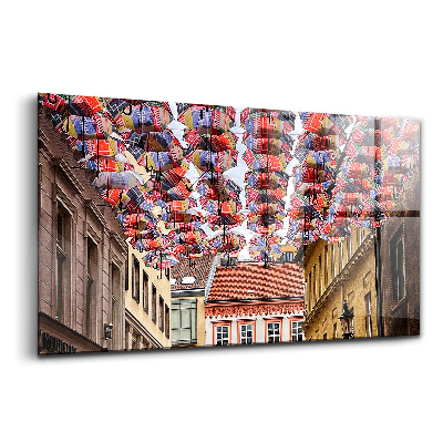 Tablou de sticlă Umbrele colorate în Bratislava