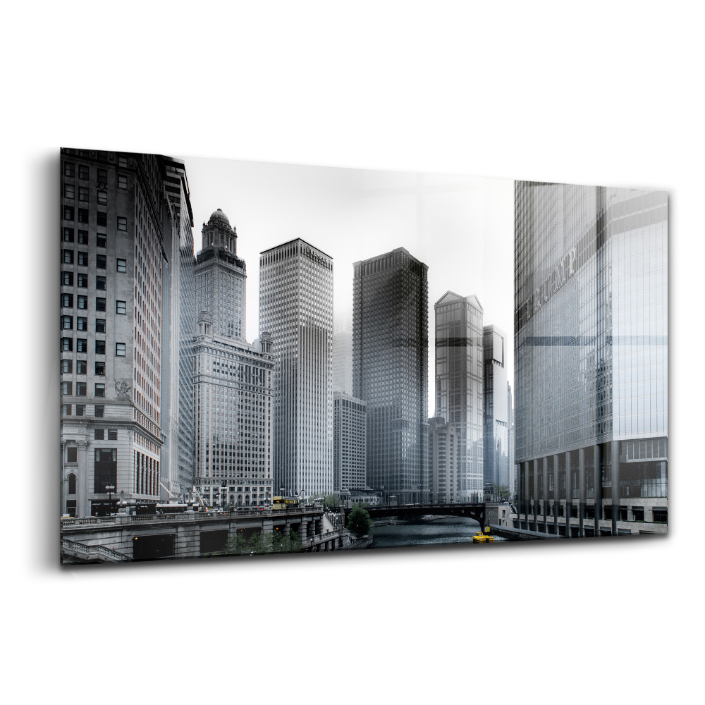 Tablou de sticlă Lodz cu o panoramă a orașului