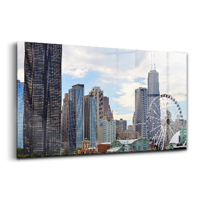 Tablou pe sticlă orașul orașului Chicago