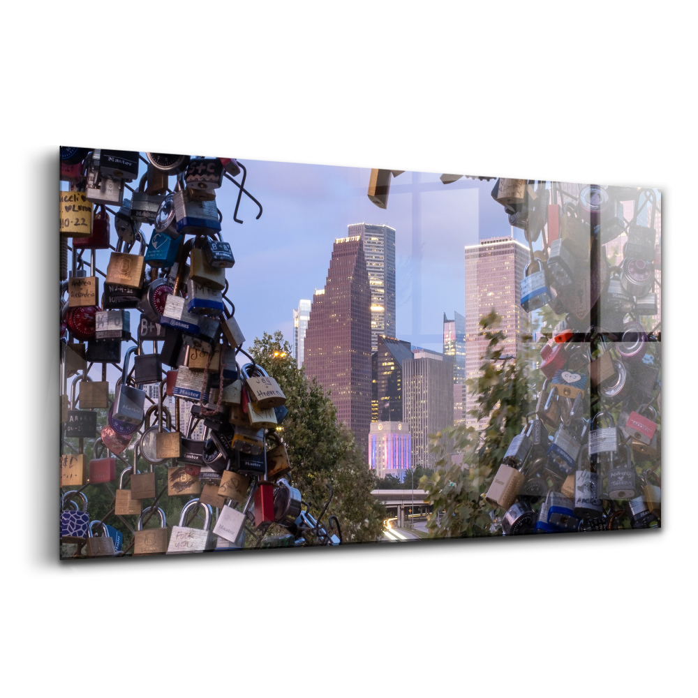 Tablou sticlă Lacăte pe podul iubirii