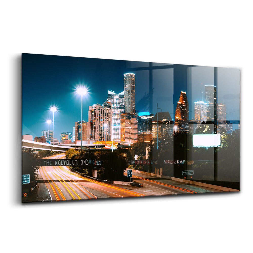 Tablou de sticlă Orașul Houston noaptea