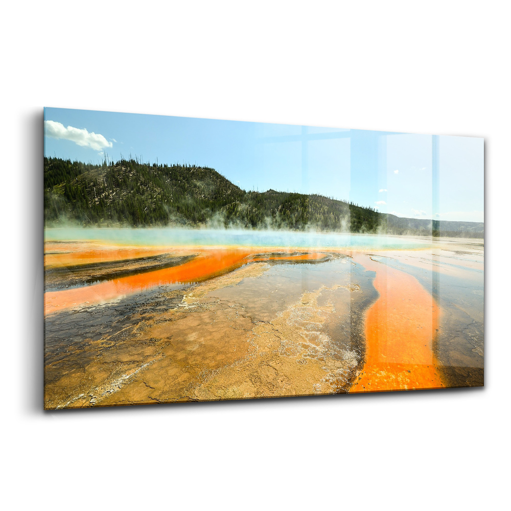 Tablou din sticlă Lac cu munți