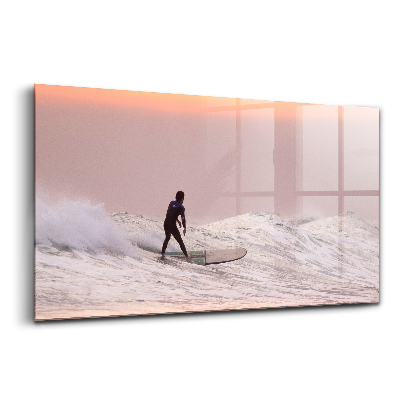 Tablou sticlă Surfer în Hawaii