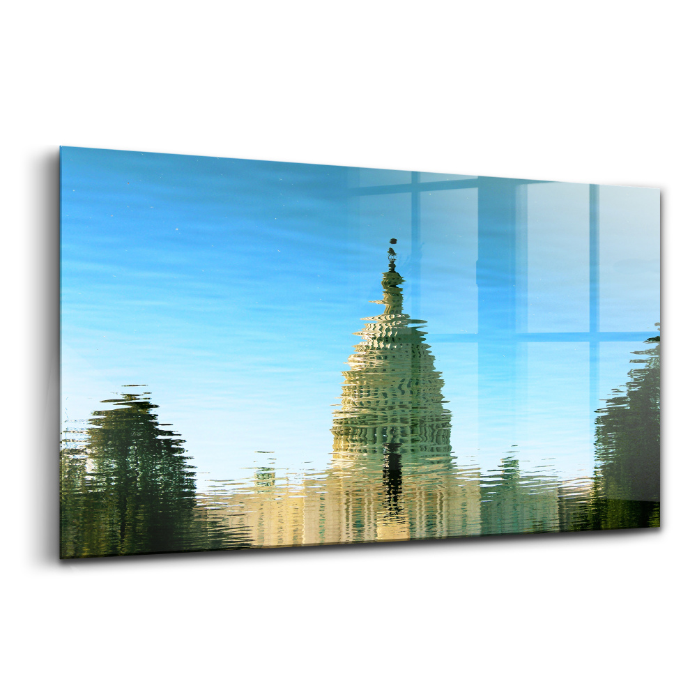 Tablou pe sticlă Reflexia moscheii pe apă