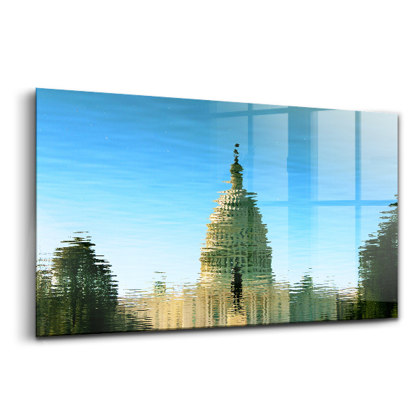 Tablou pe sticlă Reflexia moscheii pe apă