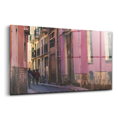 Tablou pe sticlă Bulevardul clădirilor din Valencia