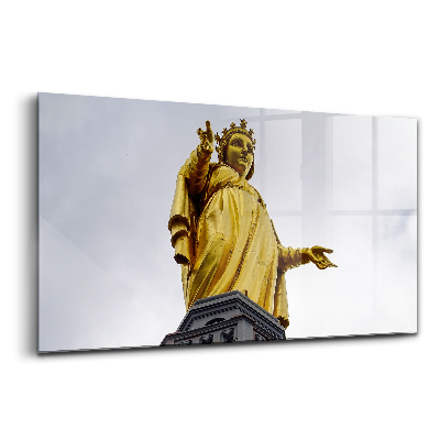Tablou pe sticlă Statuia Maicii Domnului din Lyon