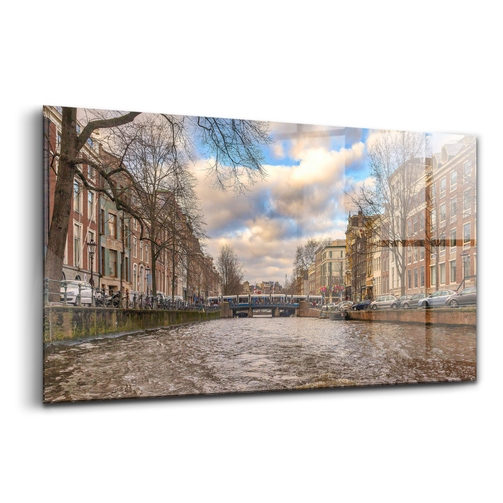 Tablou sticlă Canalul Rotterdam
