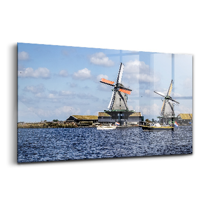Tablou sticlă Mori în Olanda