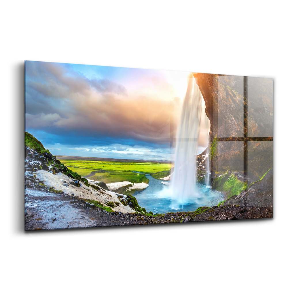 Tablou din sticlă Cascada Seljalandsfoss din Islanda