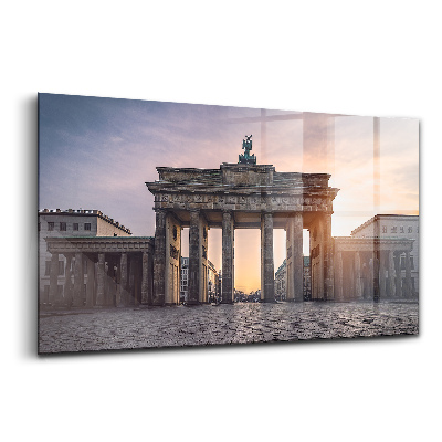 Tablou din sticlă Apus de soare la Poarta Brandenburg
