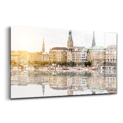 Tablou din sticlă Râul Hamburg, Germania