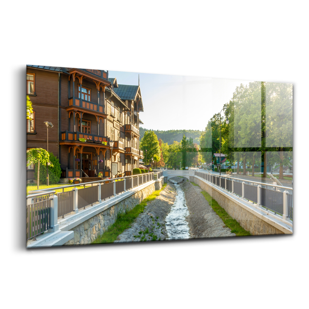 Tablou sticlă Krynica, o stațiune balneară din Munții Beskid