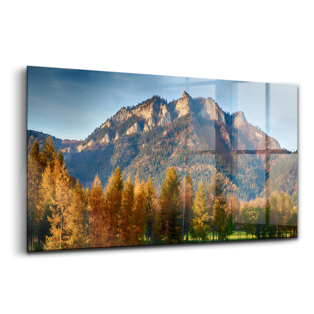 Tablou pe sticlă Vârful munților celor trei coroane