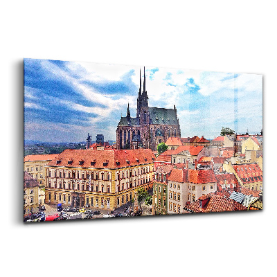 Tablou din sticlă Vedere a orașului Brno