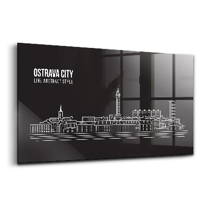 Tablou din sticlă Desenul orașului Ostrava