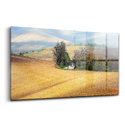 Tablou pe sticlă Peisaj rural din Moravia