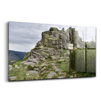 Tablou pe sticlă Traseu în Munții Karkonosze