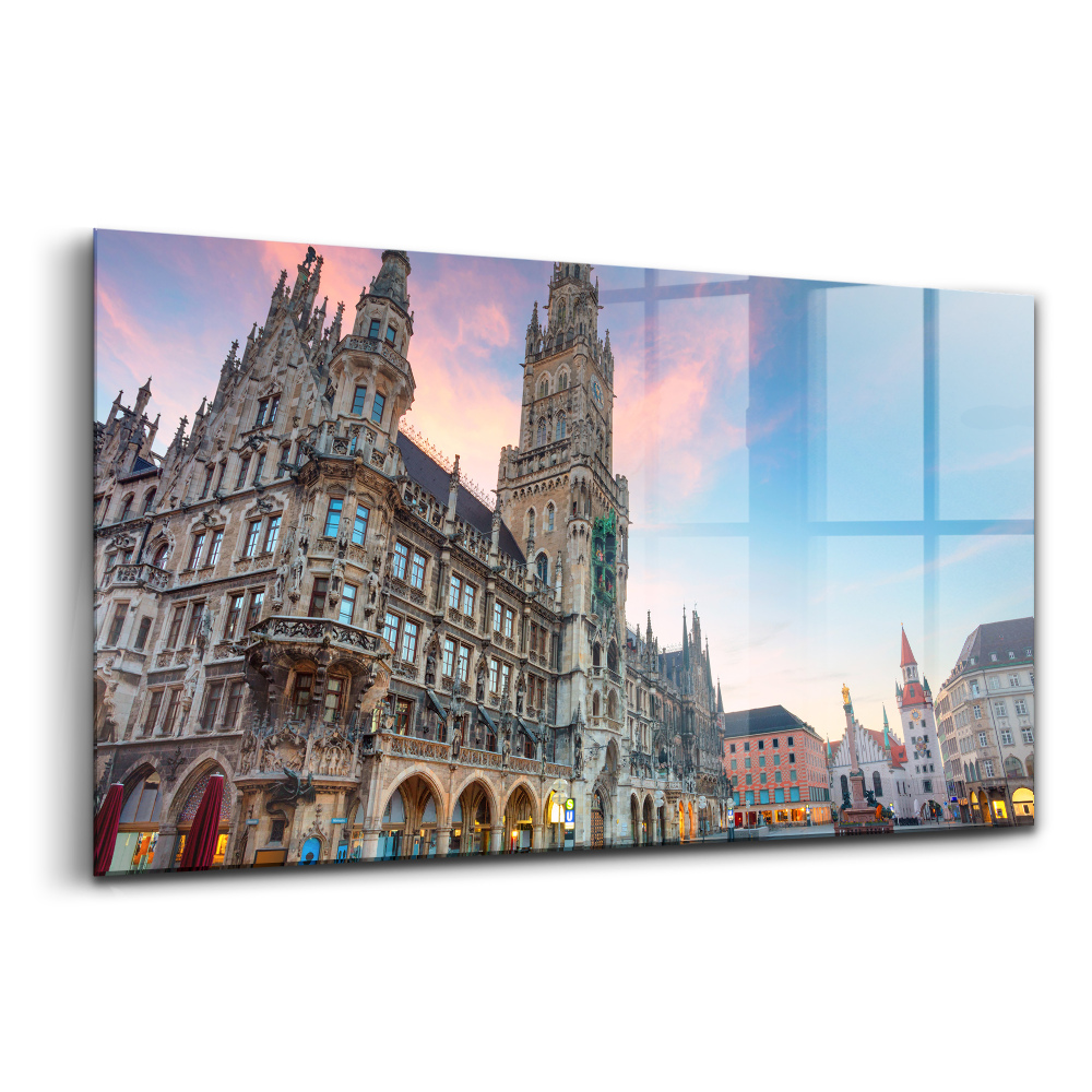 Tablou pe sticlă Piața Marien din München