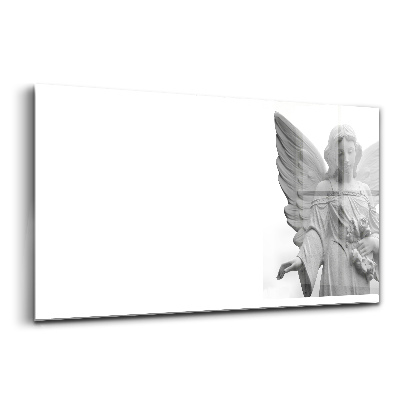 Tablou pe sticlă Sculptură a unui înger cu aripi