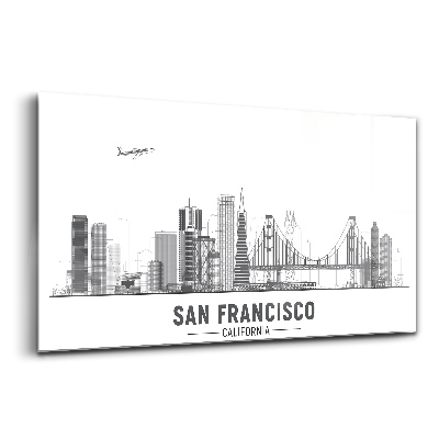 Tablou din sticlă orizontul orașului San Francisco