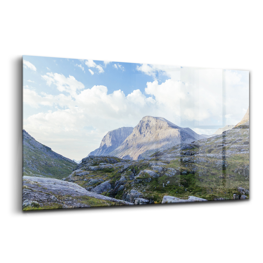 Tablou pe sticlă Peisaj montan stâncos