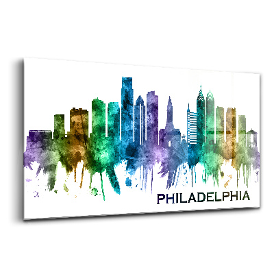 Tablou sticlă Ilustrație colorată a Philadelphiei