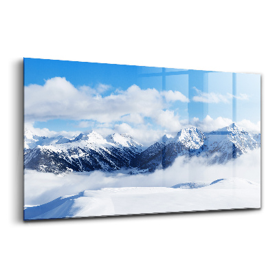 Tablou de sticlă Panoramă montană de iarnă Alpi Franța
