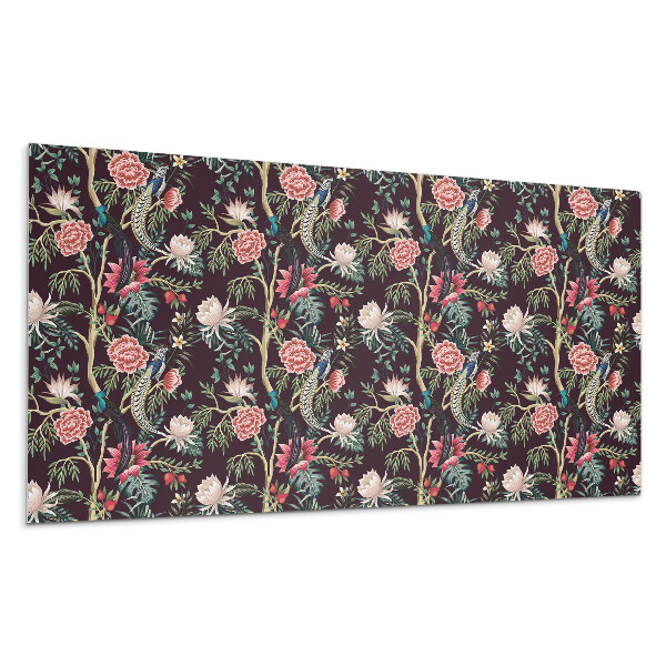 Panou decorativ bucatarie Model floral cu păsări