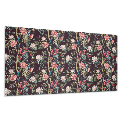 Panou decorativ bucatarie Model floral cu păsări