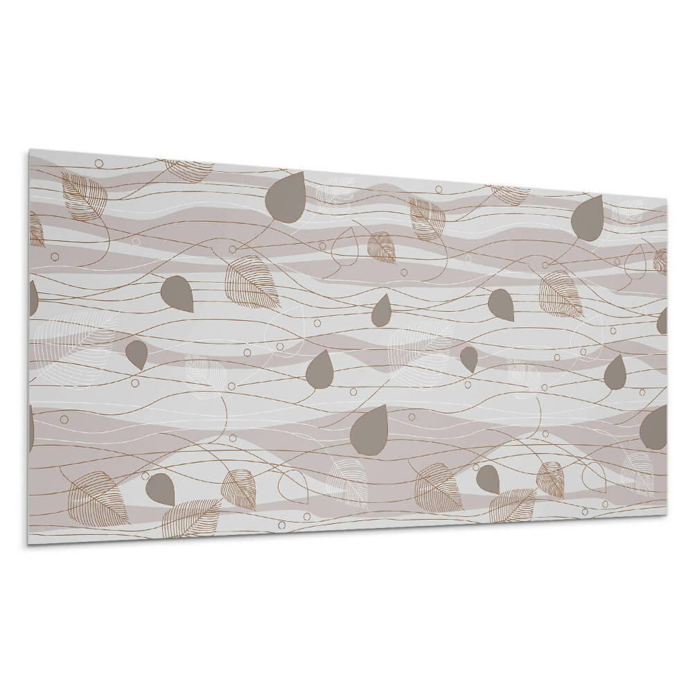 Panou decorativ bucatarie Model de frunze pe valuri