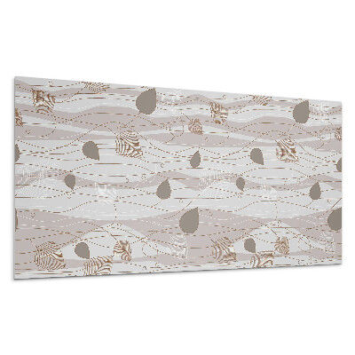 Panou decorativ bucatarie Model de frunze pe valuri