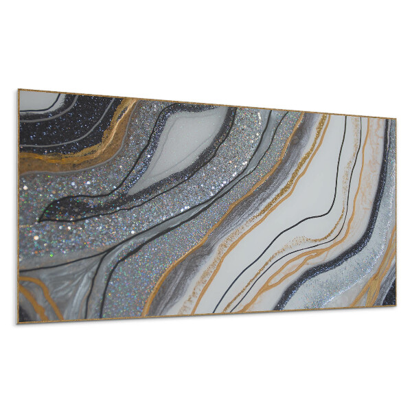 Panou decorativ bucatarie Valuri abstracte cu sclipici