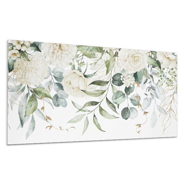 Panou decorativ bucatarie Model floral cu frunze
