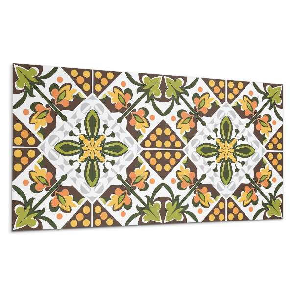 Panou decorativ bucatarie Model floral în simetrie