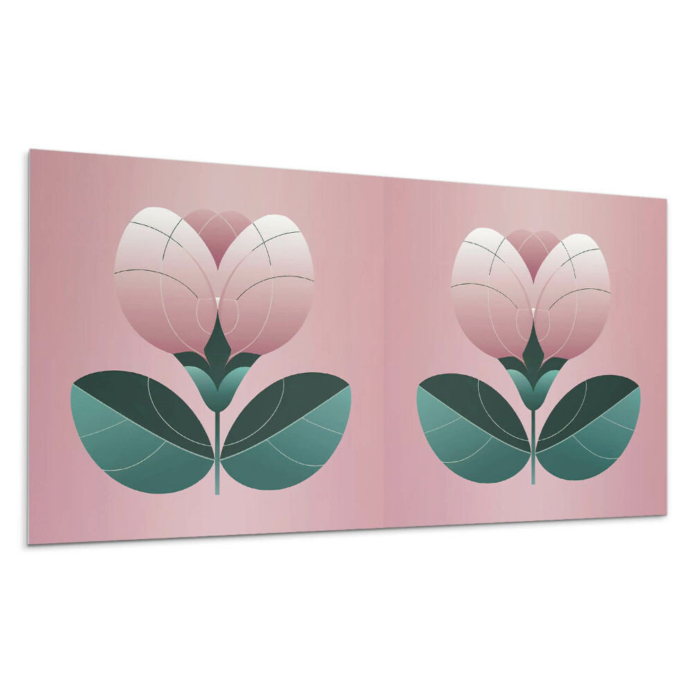 Panou decorativ pvc Floare stilizată cu frunze