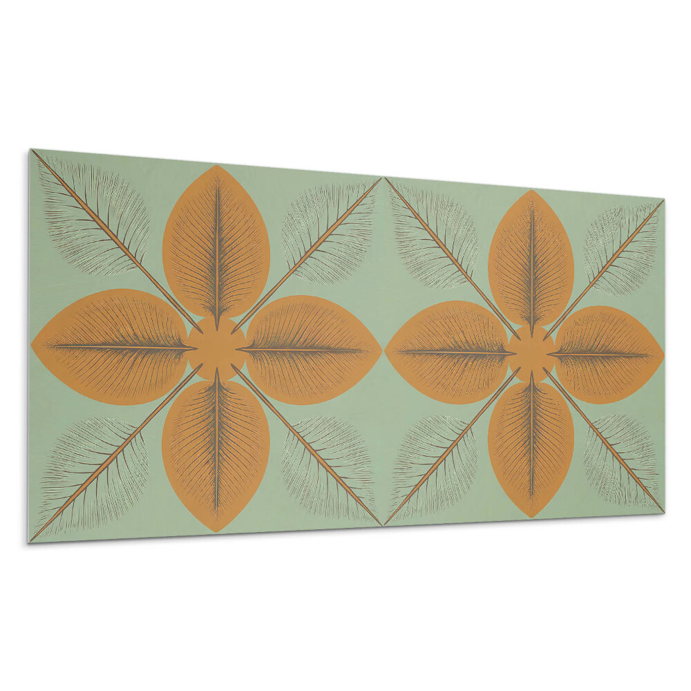 Panou decorativ bucatarie Frunze într-un model simetric