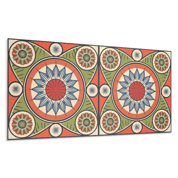 Panou decorativ bucatarie Model simetric cu flori