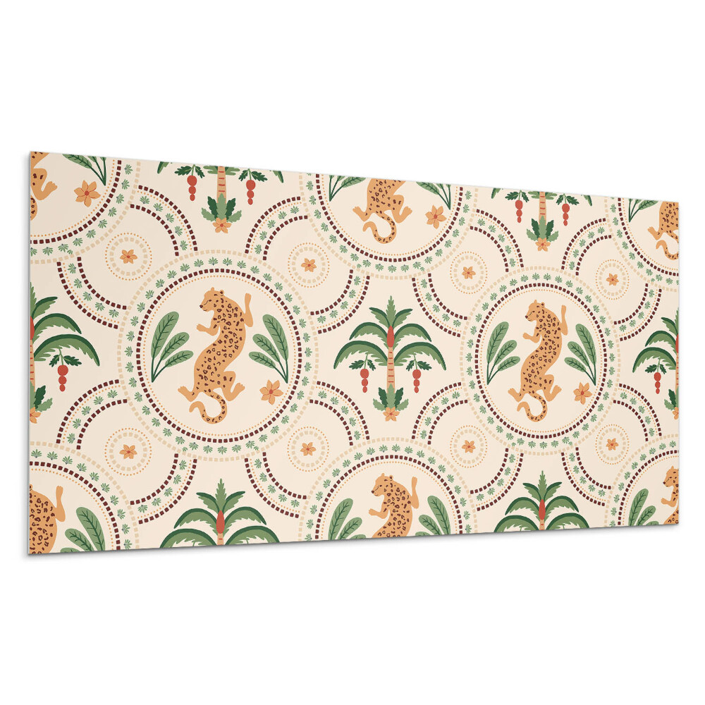 Panou decorativ pvc Imprimeu tropical de leopard