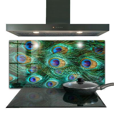 Sticlă pentru bucătărie Pene de păun Natură frumoasă