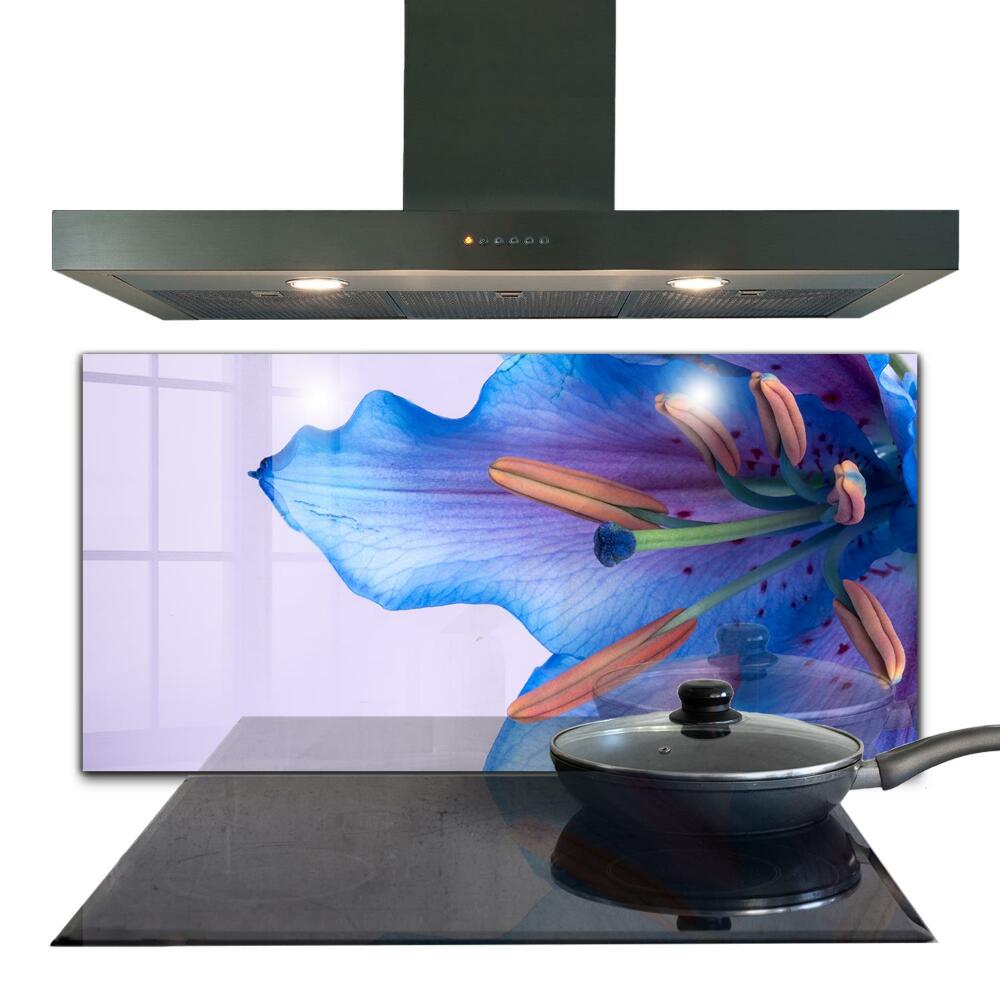 Sticlă pentru bucătărie Crin albastru frumos