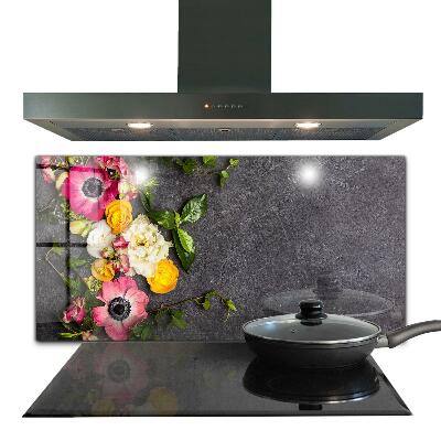 Sticlă bucătărie Compoziție florală naturală