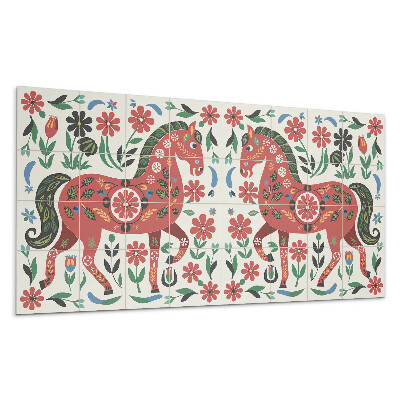 Panou perete Model de cal în flori