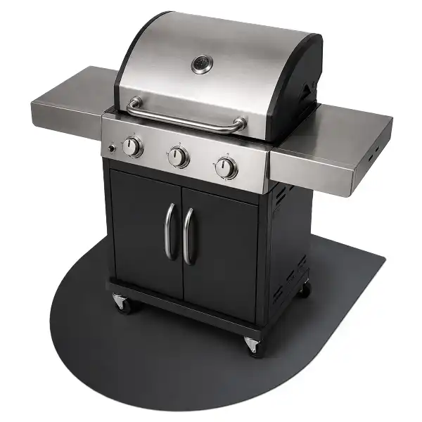 Covoraș rigid din tablă pentru grătar în formă semiovală 80x70 cm