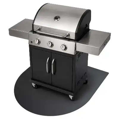 Covoraș rigid din tablă pentru grătar în formă semiovală 80x70 cm
