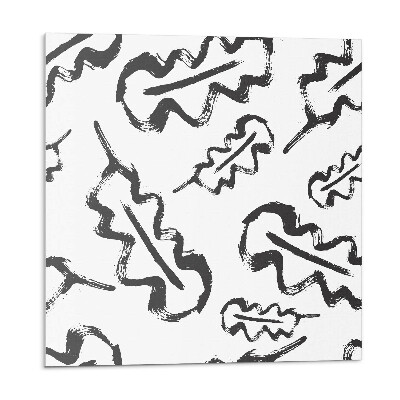 Panou decorativ Model cu frunze pe un fundal solid