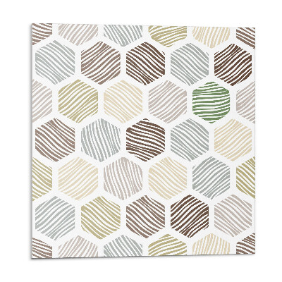 Panou decorativ pvc Model hexagonal cu linii